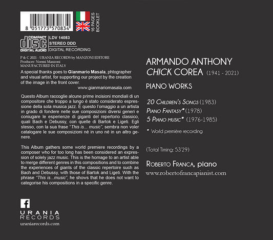 COREA CHICK: PIANO WORKS