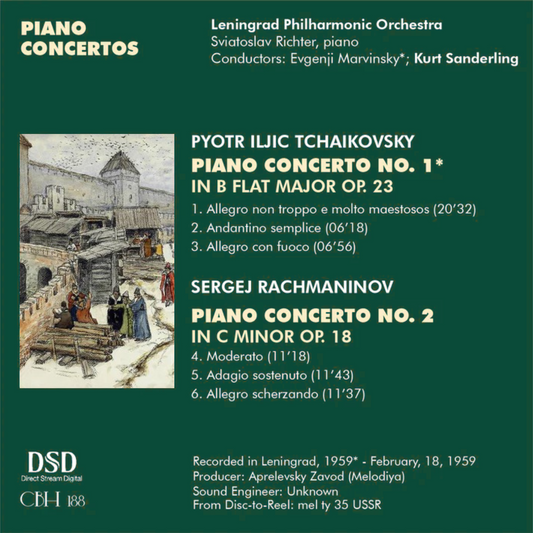 Piano Concertos: Tchaikovsky No. 1 & Rachmaninov No. 2 - Sviatoslav Richter, piano - Evgenji Marvinsky; Kurt Sanderling Leningrad Philharmonic Orchestra