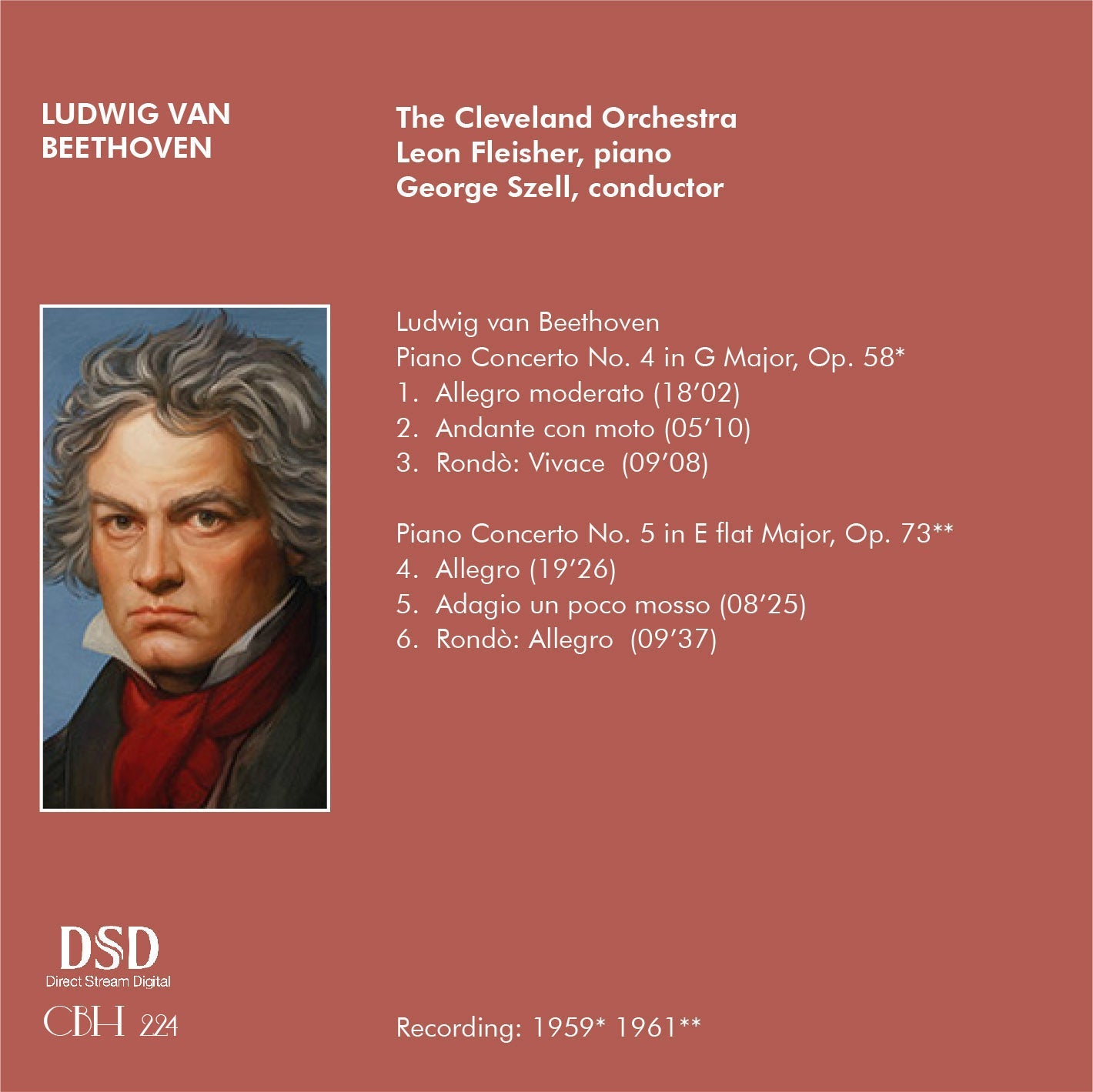BEETHOVEN Piano Concertos Nos. 4 & 5 - Leon Fleisher | George Szell The Cleveland Orchestra