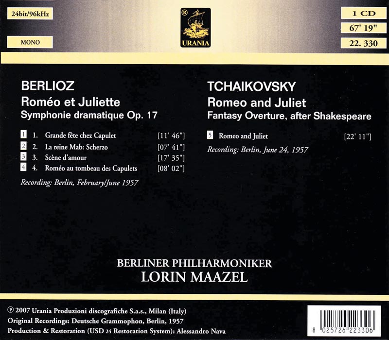 BERLIOZ & TCHAIKOVSKY: ROMEO AND JULIET, MAAZEL