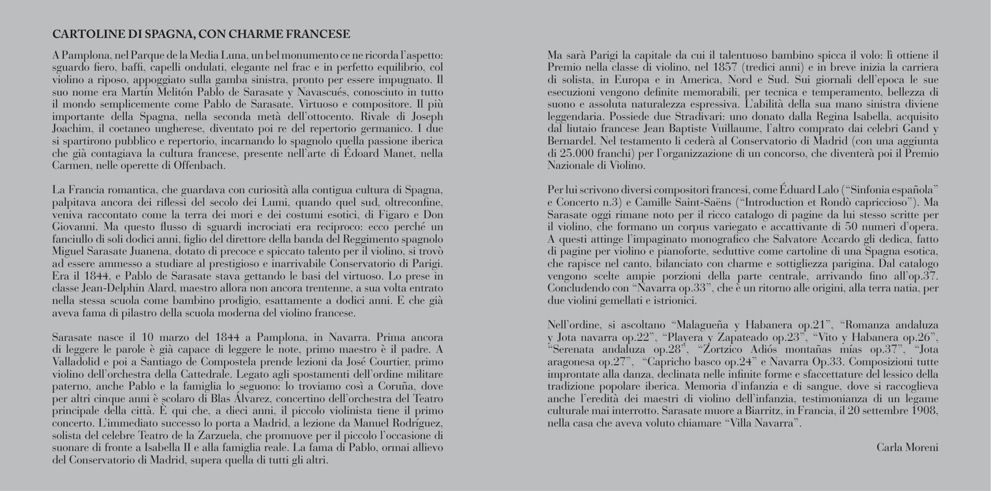 PABLO DE SARASATE: Spanish Dances for Violin and Piano | Accardo, Manzini