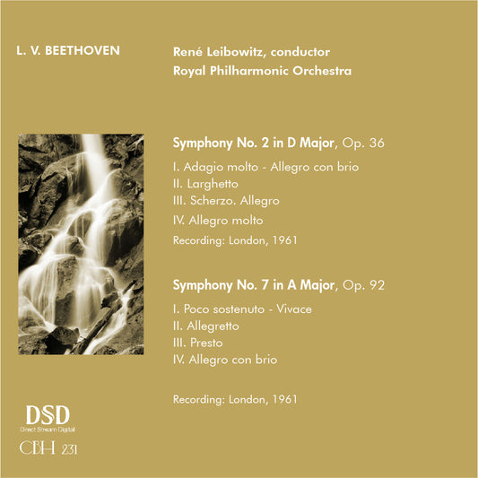 Beethoven Sinfonie n. 2 e n. 7 — René Leibowitz, Royal Philharmonic Orchestra — Inlay Capsa Symphōnĭa CS231