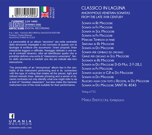 CLASSICO IN LAGUNA: Anonymous venetian Sonatas from the late XVIII century