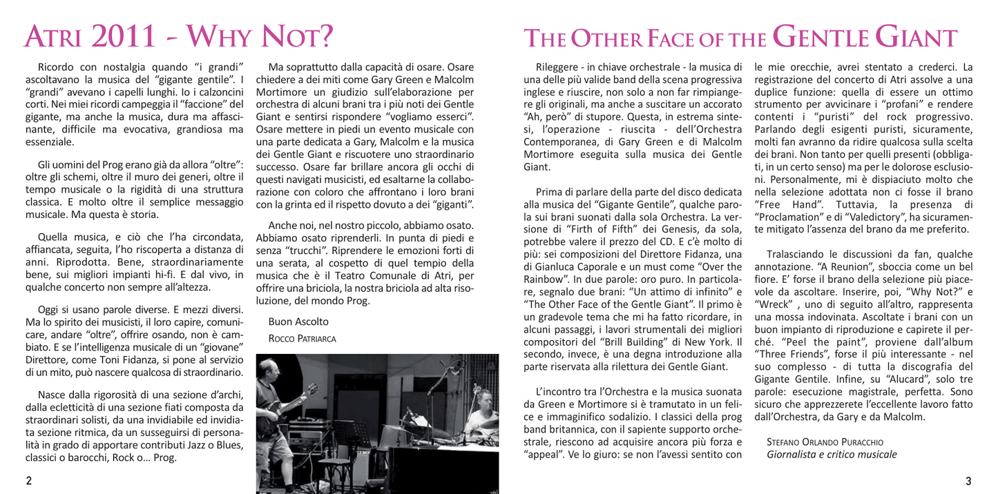 THE OTHER FACE OF THE GENTLE GIANT (Live) | Contemporary Orchestra, Fidanza, Green, Mortimore