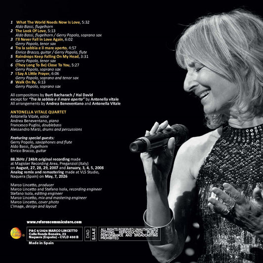 THE SONGS OF BURT BACHARACH - Antonella Vitale Quartet and Friends (MASTERCLONE BLACK CD)
