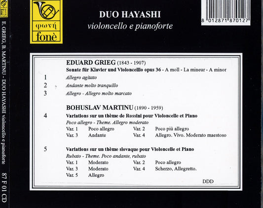 EDUARD GRIEG, BOHUSLAV MARTINU | Duo Hayashi