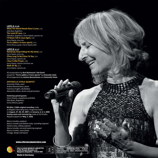 THE SONGS OF BURT BACHARACH - Antonella Vitale Quartet and Friends (LP Direct Metal Mastering)