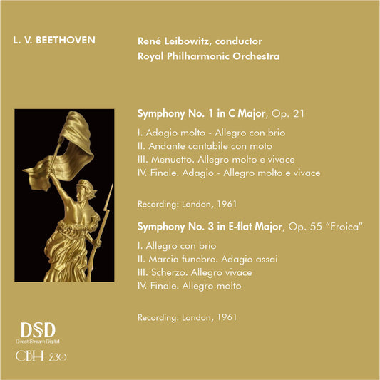 Beethoven Sinfonie n. 1 e n. 3 Eroica — René Leibowitz, Royal Philharmonic Orchestra — Inlay Capsa Symphōnĭa CS230
