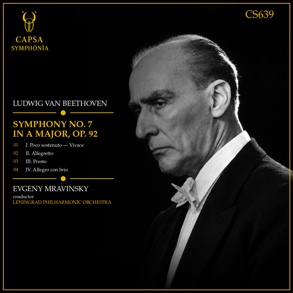 Tracklist e crediti della Sinfonia n. 7 di Beethoven diretta da Evgeny Mravinsky – Capsa Symphōnĭa CS639