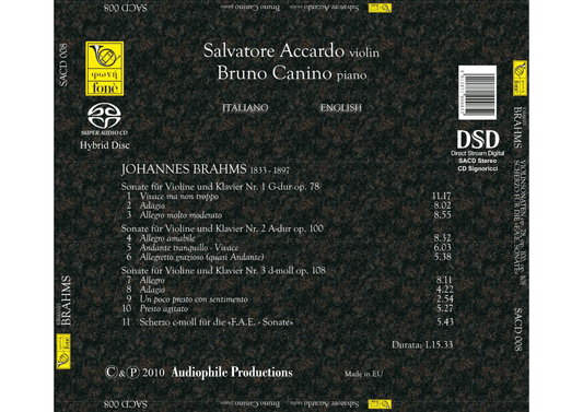 BRAHMS: SONATA PER VIOLINO | Accardo, Canino