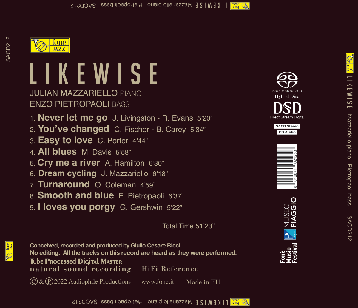 LIKEWISE — inlay SACD Fonè con Julian Mazzariello ed Enzo Pietropaoli
